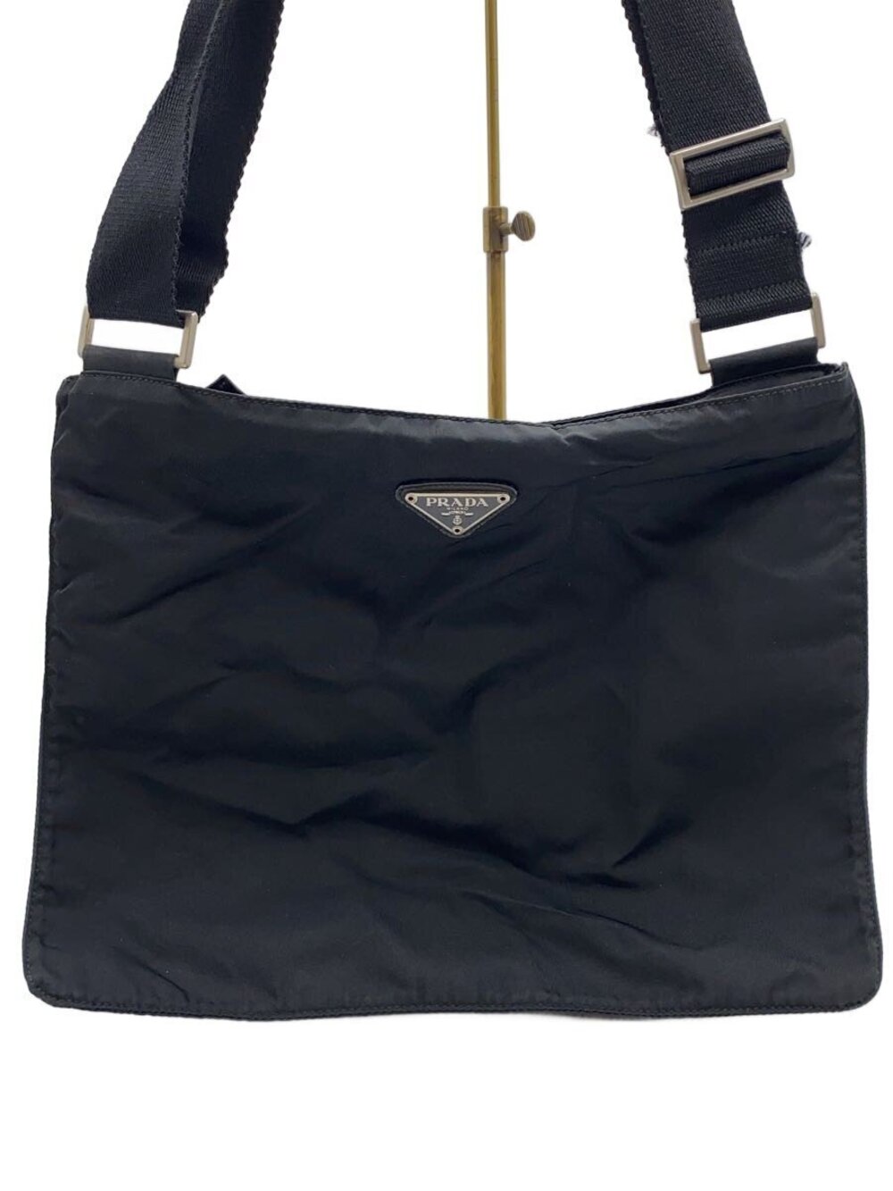 Prada Flat Messenger Bag Black